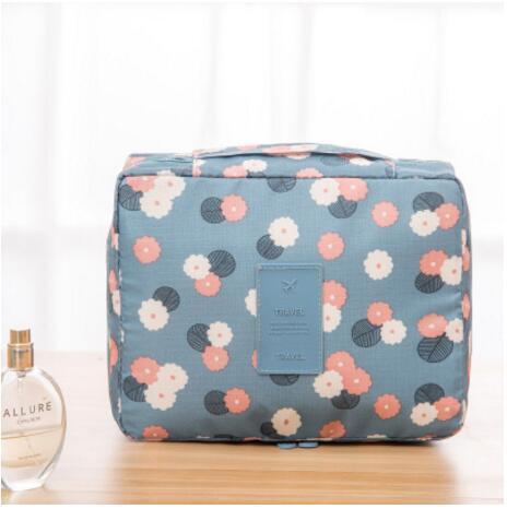 ORQAVIO Travel Cosmetic Organizer floral blue bag