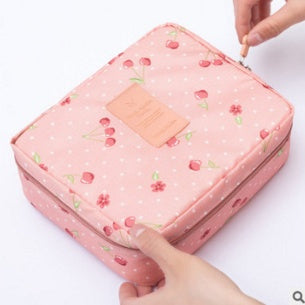 ORQAVIO Travel Cosmetic Organizer floral pink bag